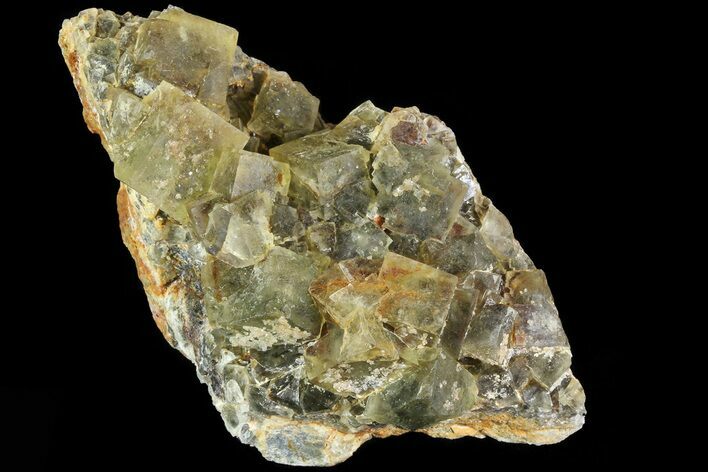 Yellow/Green Cubic Fluorite Crystal Cluster - Morocco #82803
